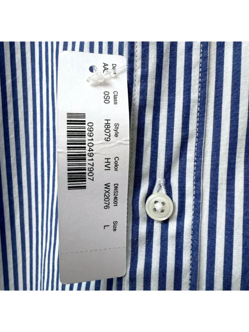 J.Crew Mens Shirt Large Slim Untucked Blue White Stripe Preppy Button Up NWT
